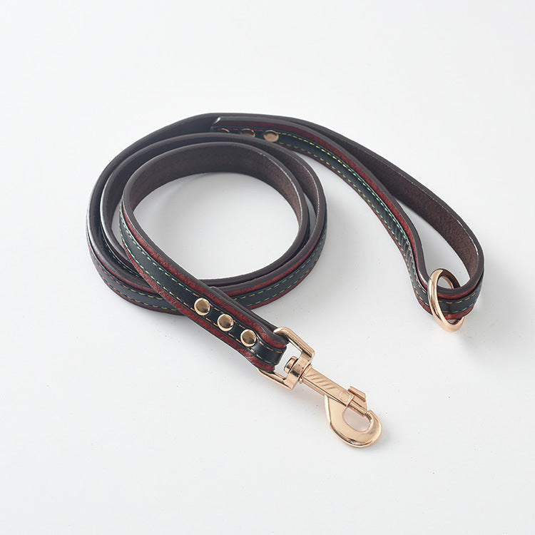 Pet Leather Collar & Leash