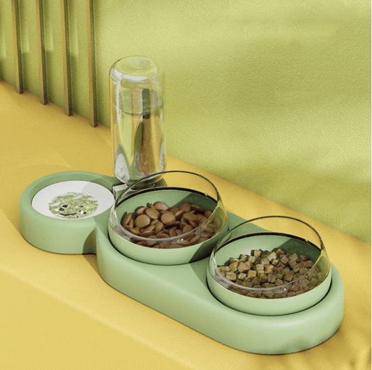 Pet Automatic Double Food Bowl With Water Fountain