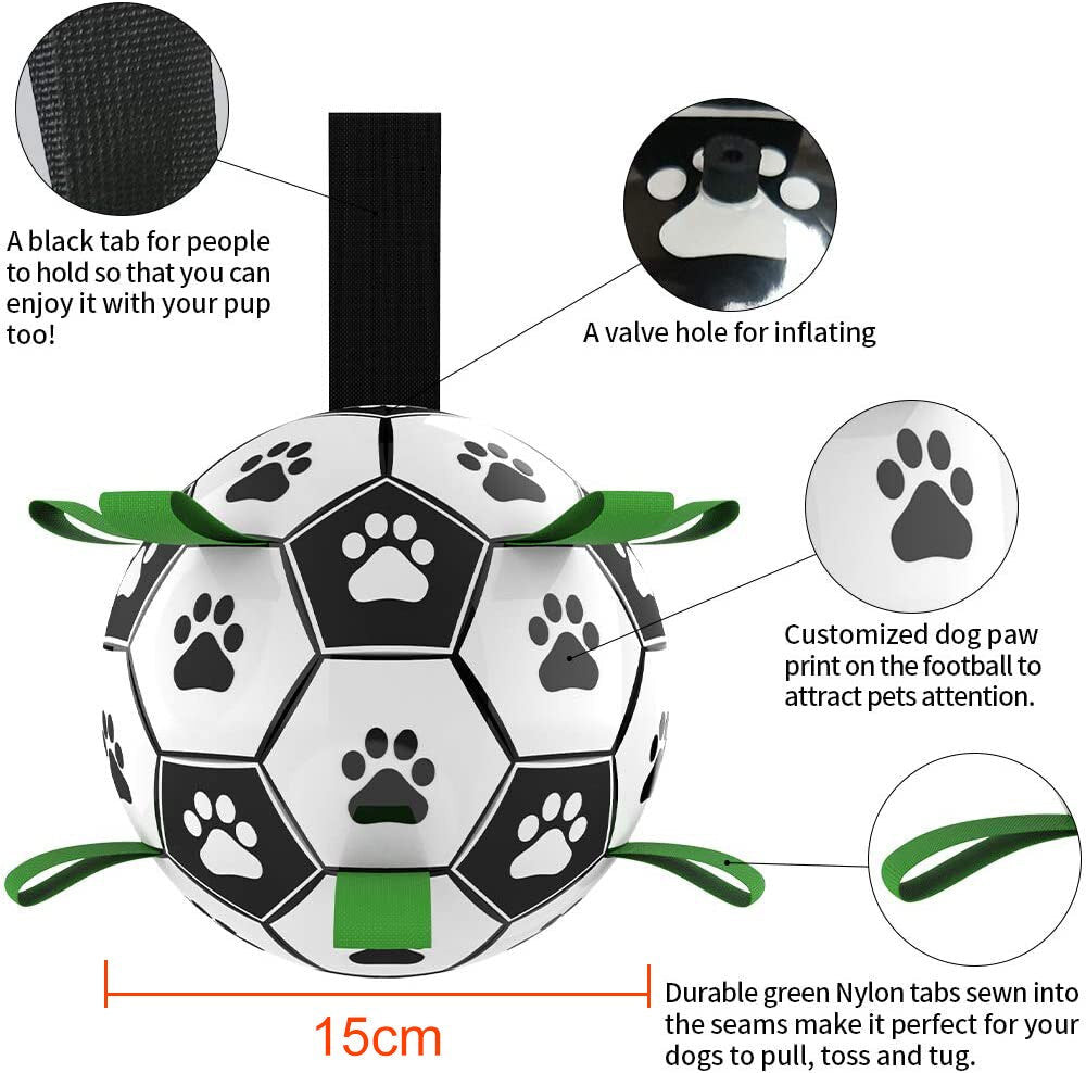 Interactive Pet Dog Football Toys with Grab Tabs