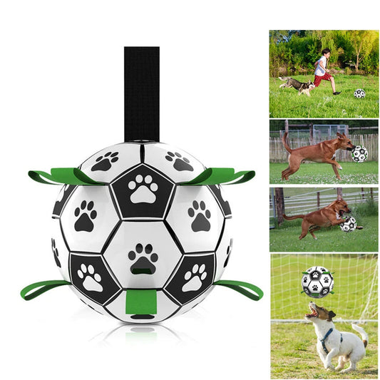 Interactive Pet Dog Football Toys with Grab Tabs