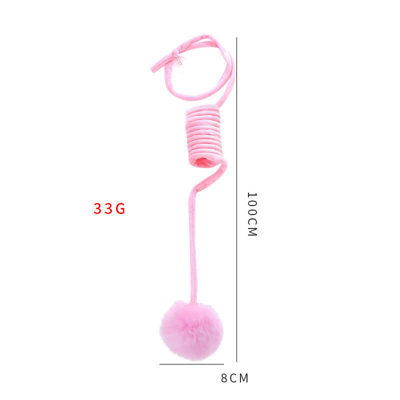 Cat Toy Self-Hi Sucker Spring Rabbit Hair Ball