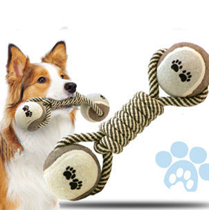 Pet Dumbbell Rope Tennis Ball Chew Toys