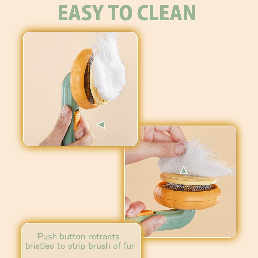 Pumpkin Self Cleaning Slicker Comb For Pet