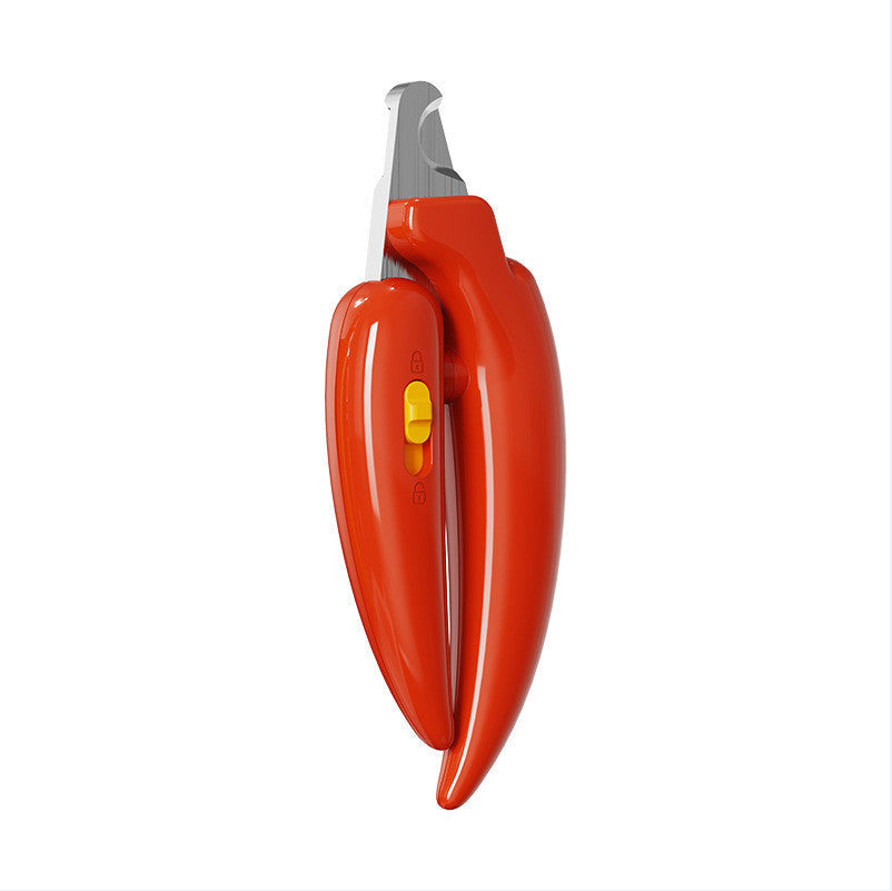 Small Chilli Shaped Nail Clippers With LED Light