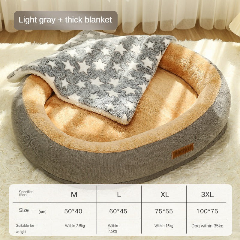 Pet Dog Bed Warm Puppy Square Kennel