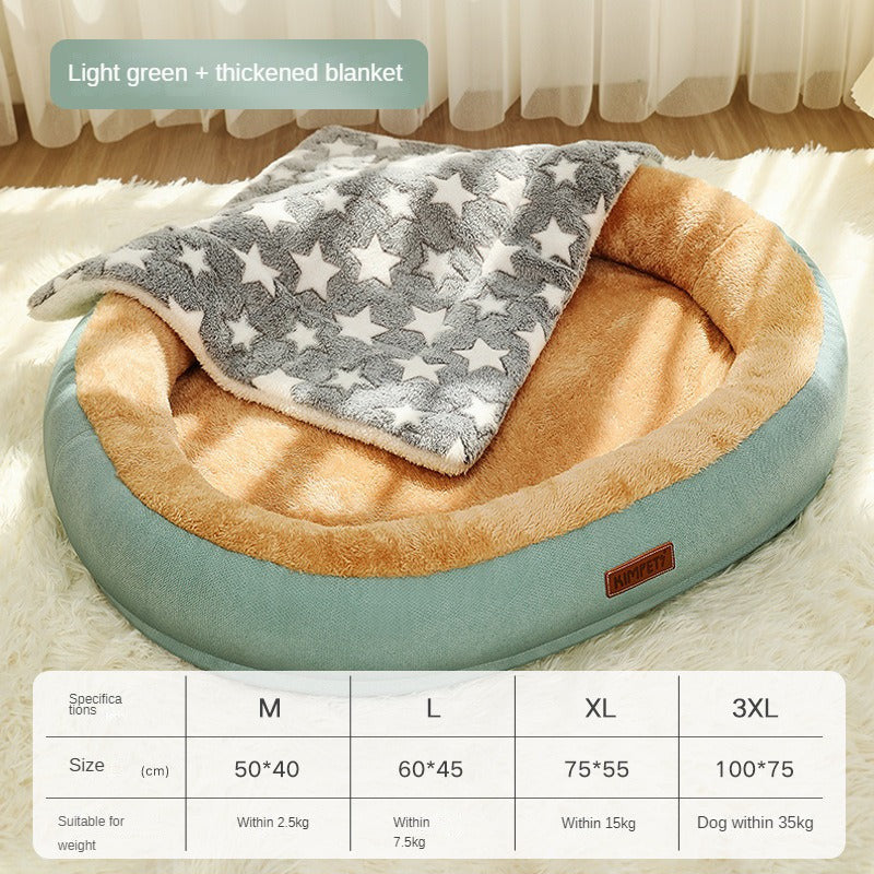 Pet Dog Bed Warm Puppy Square Kennel