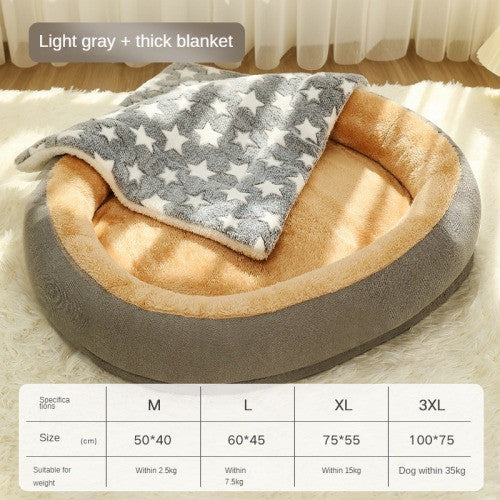 Pet Dog Bed Warm Puppy Square Kennel