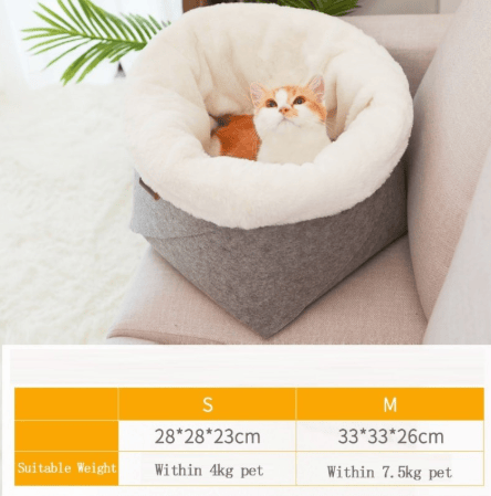 Pet Basket Plush Bed Reversible Cushion