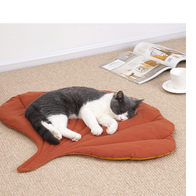 Leaf Shape Dog Bed Mat Crate Pad