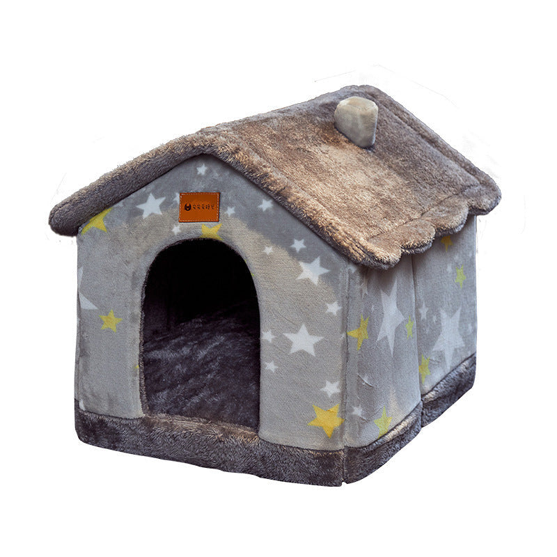 Foldable Dog House Pet Cat Bed Villa