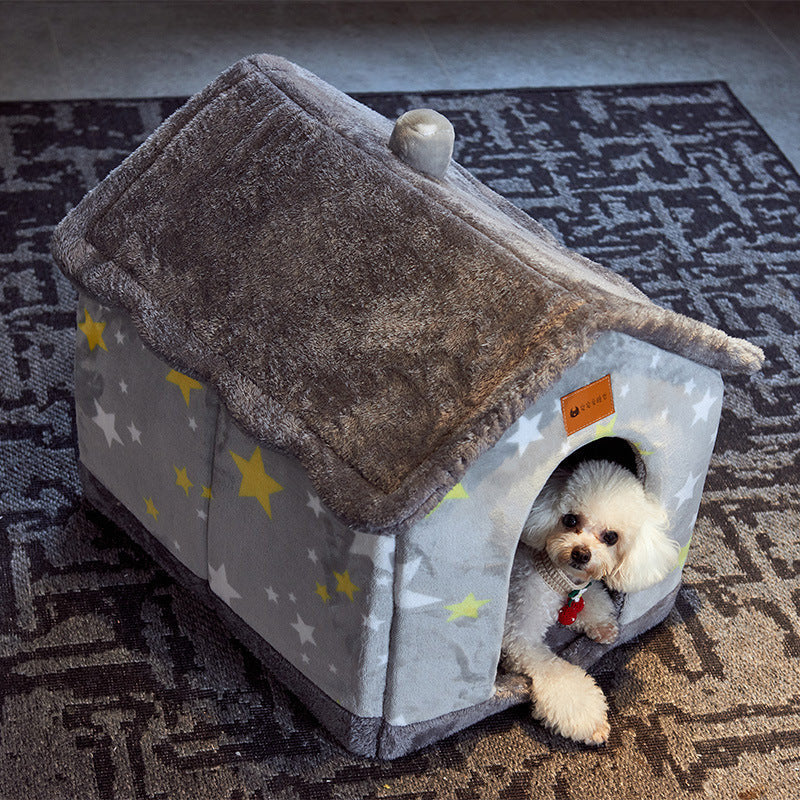 Foldable Dog House Pet Cat Bed Villa