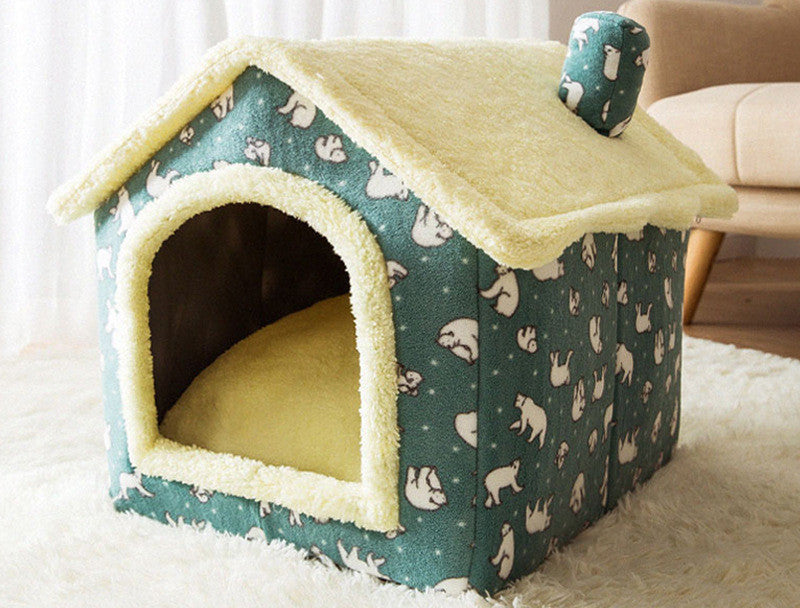 Foldable Dog House Pet Cat Bed Villa