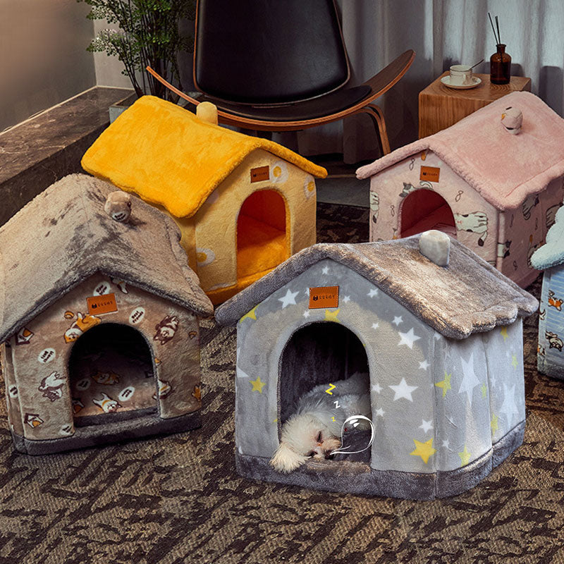 Foldable Dog House Pet Cat Bed Villa